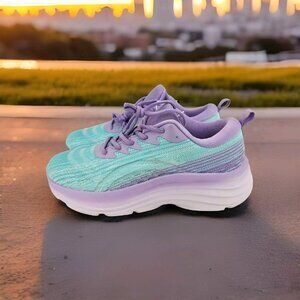 ✅MTA Aurora Aerolite And Memory Foam Women’s 11M Athletic Sneakers Aqua/purple